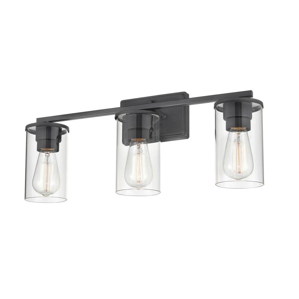 3-Light Vanity Fixture in Matte Black 