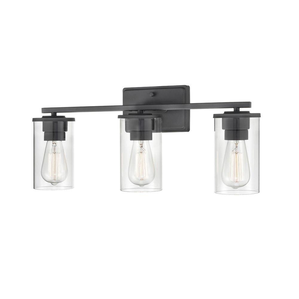 3-Light Vanity Fixture in Matte Black 