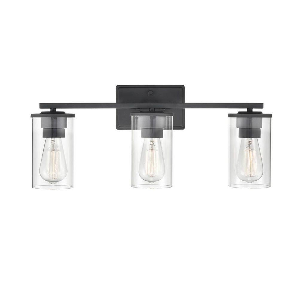 3-Light Vanity Fixture in Matte Black 