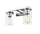 2-Light 14 in. Wide Bathroom Vanity Light in Chrome