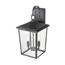 2-Light Outdoor Wall Sconce in Powder Coated Black 