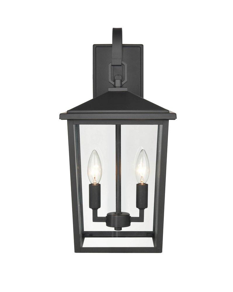 2-Light Outdoor Wall Sconce in Powder Coated Black 