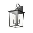 2-Light Outdoor Wall Sconce in Powder Coated Black 