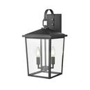 2-Light Outdoor Wall Sconce in Powder Coated Black 