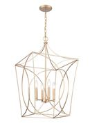 4-Light Pendant Light in Painted Modern Gold 