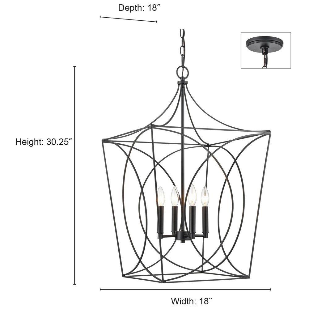 4-Light Pendant Light in Painted Modern Gold 