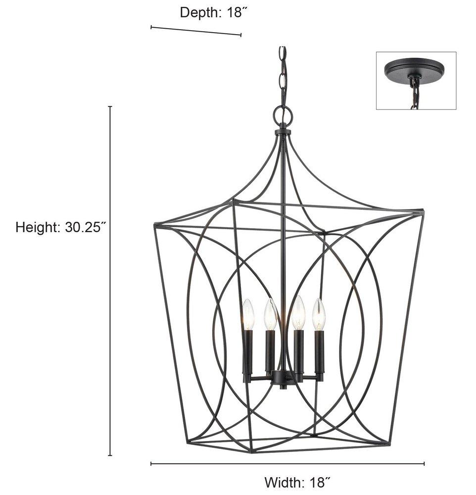 4-Light Pendant Light in Painted Modern Gold 
