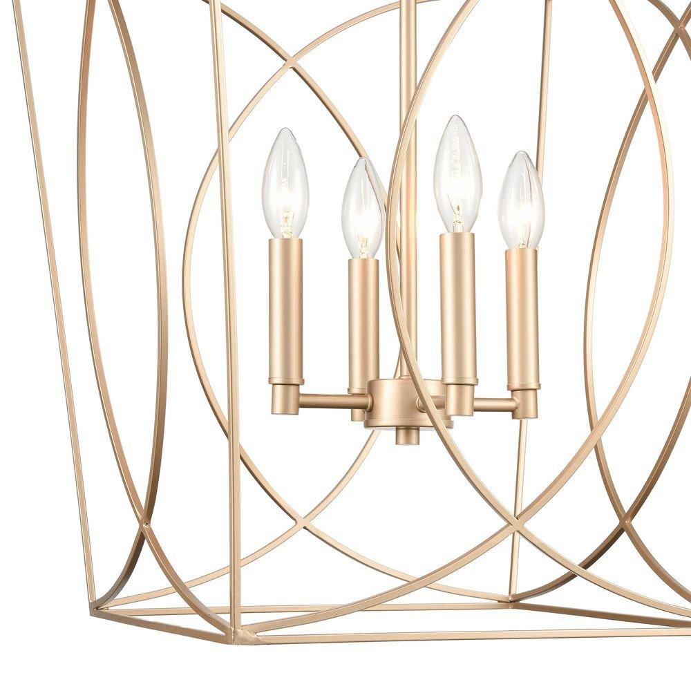 4-Light Pendant Light in Painted Modern Gold 