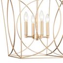 4-Light Pendant Light in Painted Modern Gold 