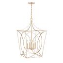 4-Light Pendant Light in Painted Modern Gold 