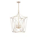 4-Light Pendant Light in Painted Modern Gold 