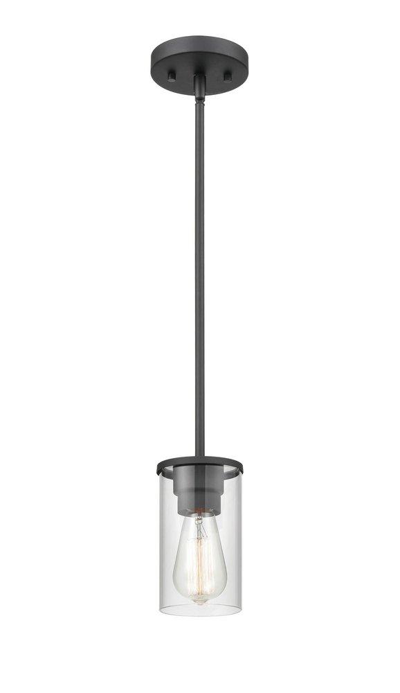 1-Light Pendant Light in Matte Black 