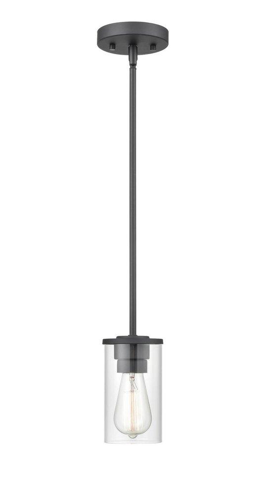 1-Light Pendant Light in Matte Black 
