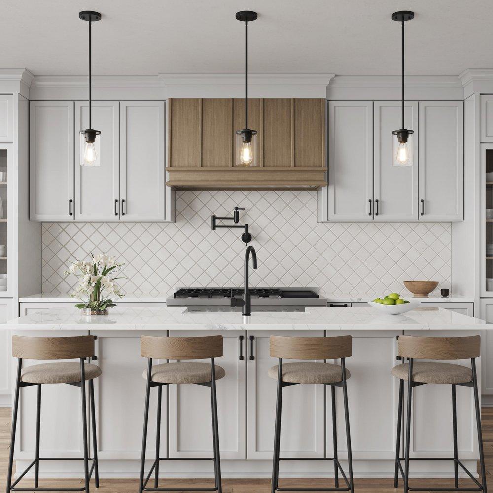 1-Light Pendant Light in Matte Black 