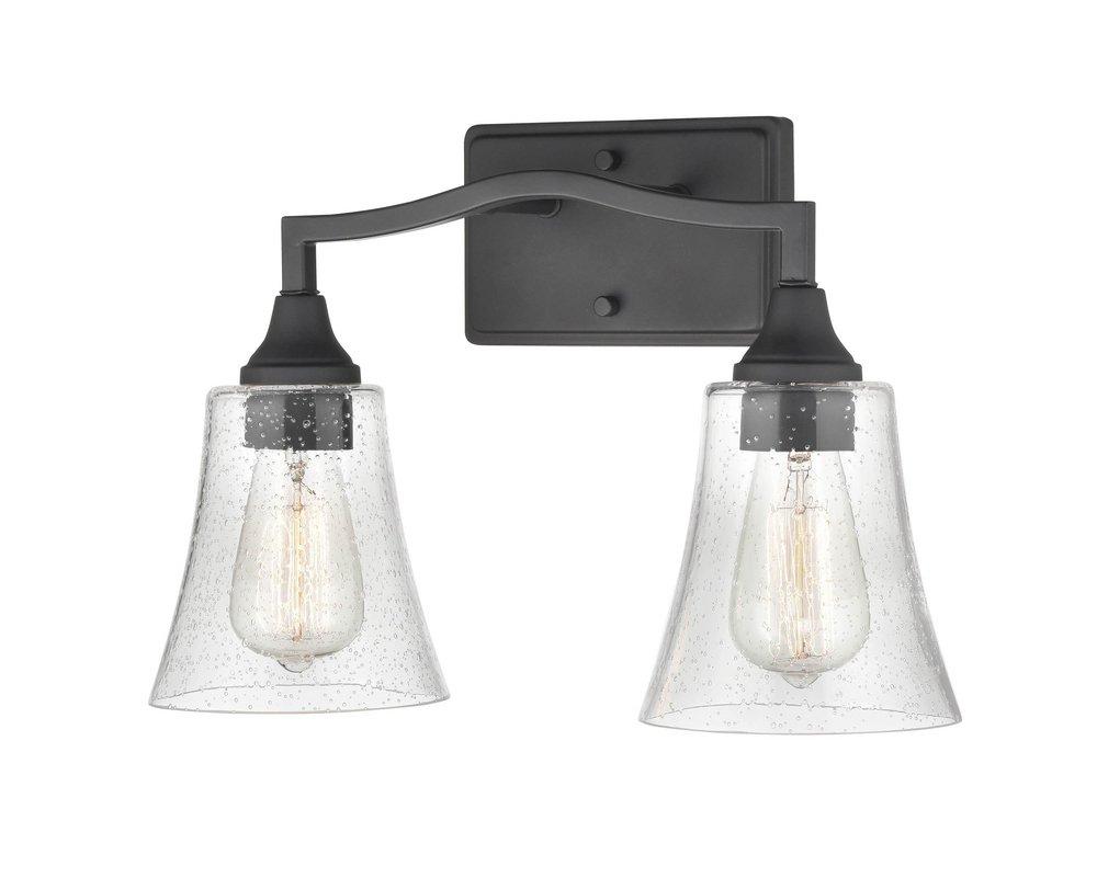 2-Light Vanity Fixture in Matte Black 