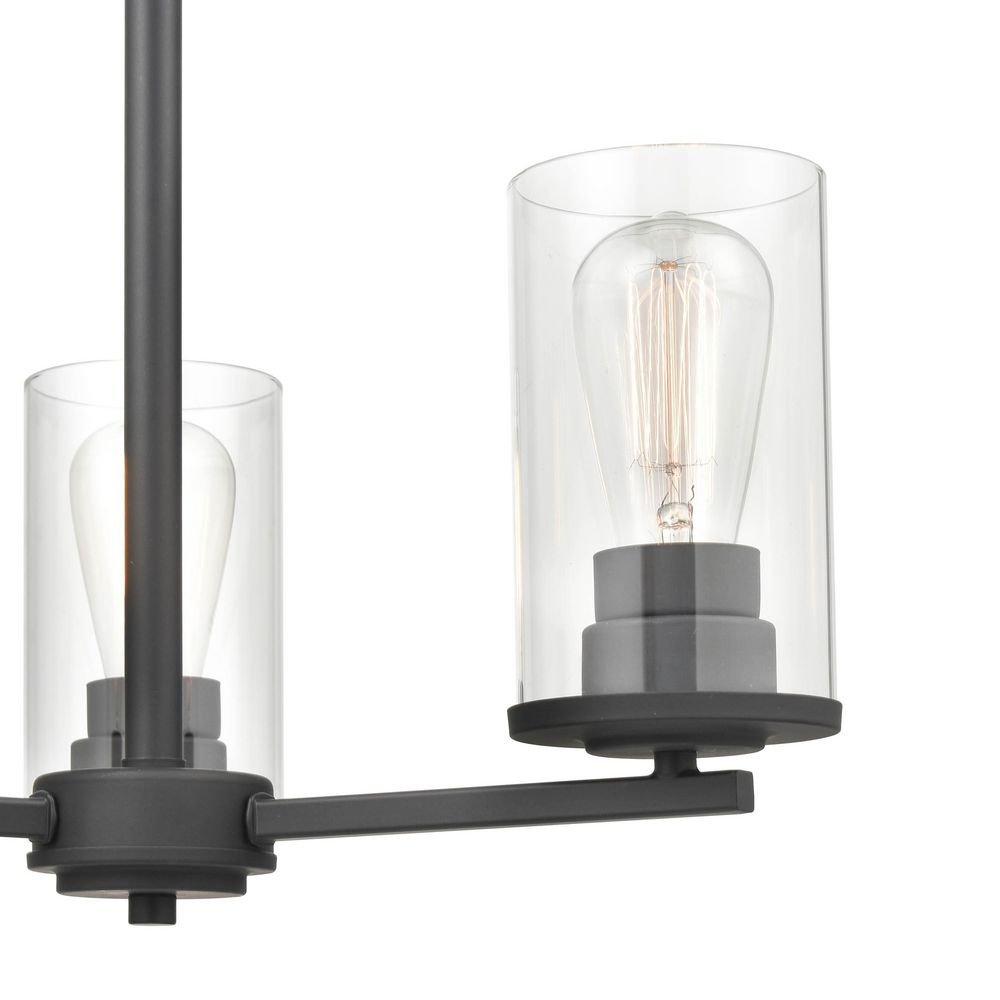 3-Light Chandelier Ceiling Light in Matte Black 