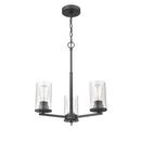 3-Light Chandelier Ceiling Light in Matte Black 