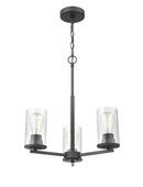 3-Light Chandelier Ceiling Light in Matte Black 