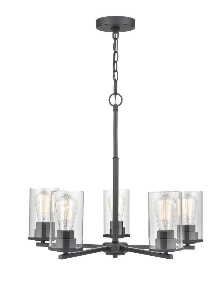 5-Light Chandelier Ceiling Light in Matte Black 