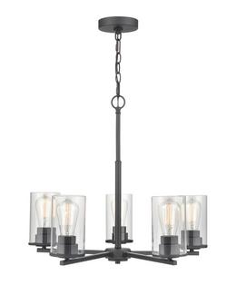 5-Light Chandelier Ceiling Light in Matte Black