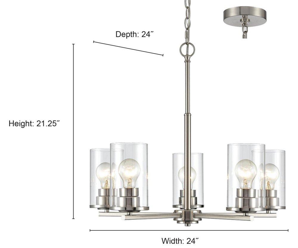 5-Light Chandelier Ceiling Light in Matte Black 