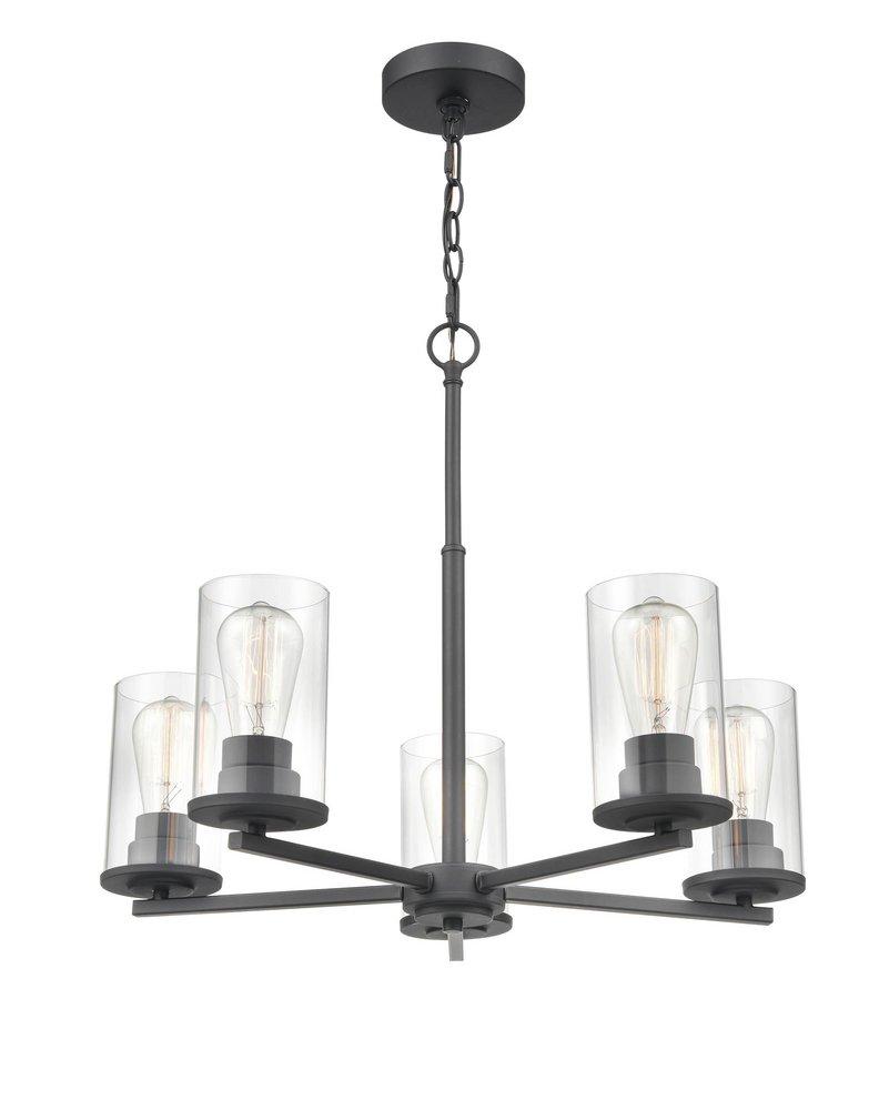 5-Light Chandelier Ceiling Light in Matte Black 