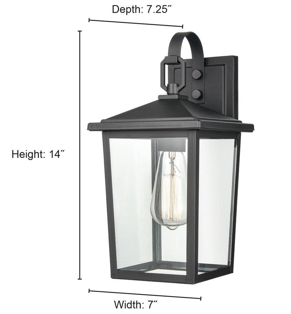2-Light Outdoor Wall Sconce in Powder Coated Black 