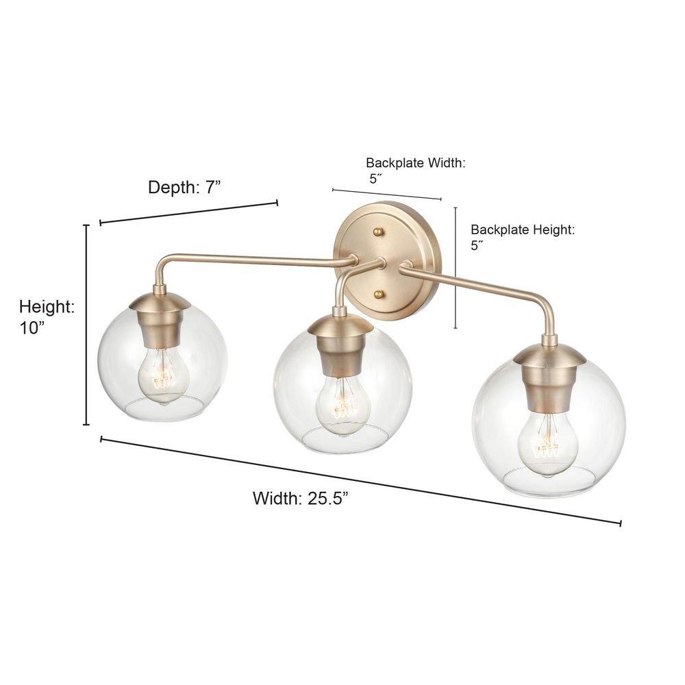 3-Light Vanity Fixture in Modern Gold 