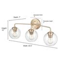 3-Light Vanity Fixture in Modern Gold 