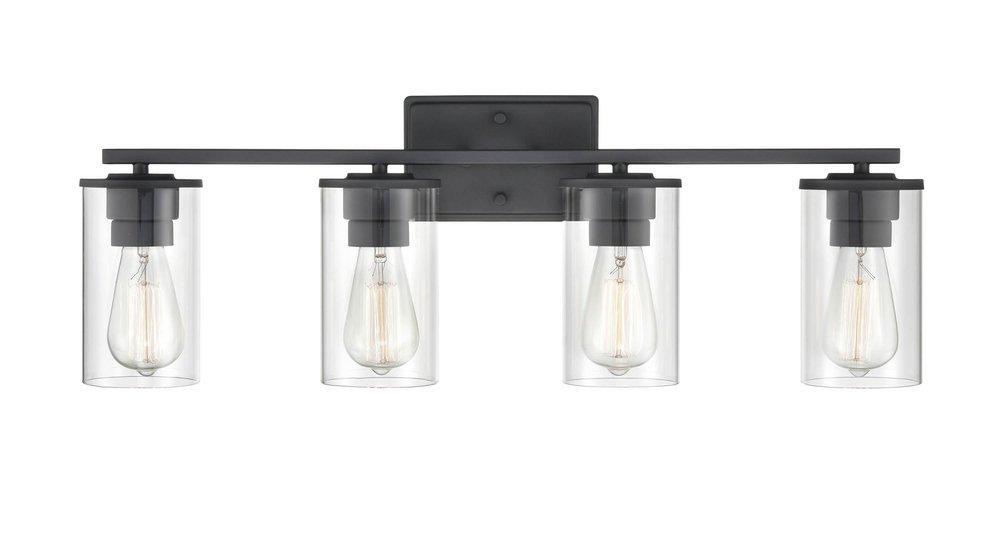 4-Light Vanity Fixture in Matte Black 