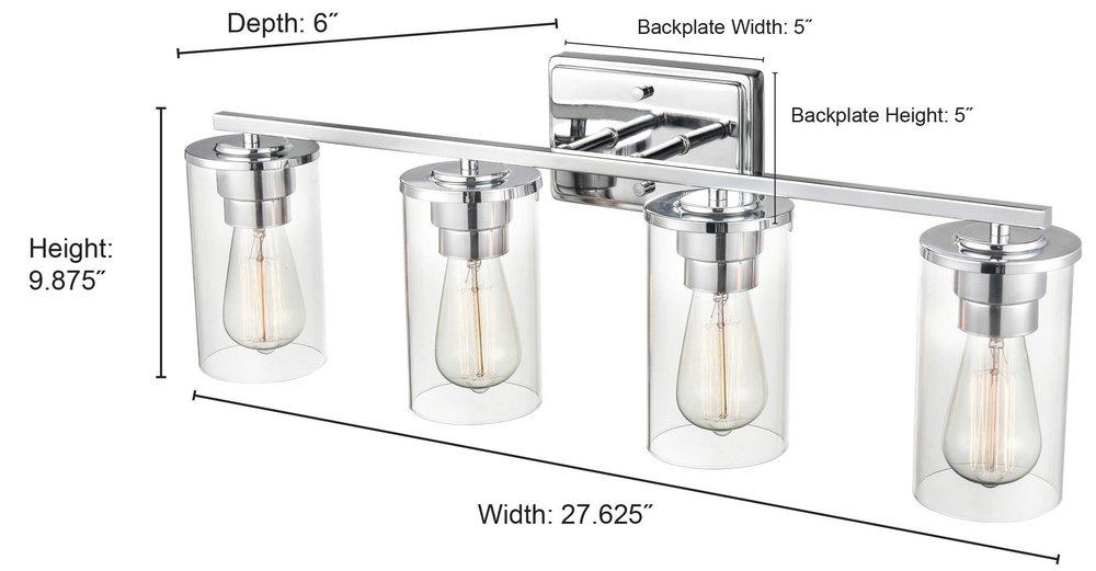 4-Light Vanity Fixture in Matte Black 