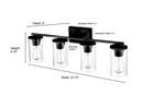 4-Light Vanity Fixture in Matte Black 