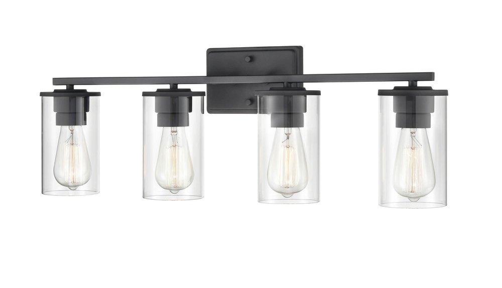 4-Light Vanity Fixture in Matte Black 