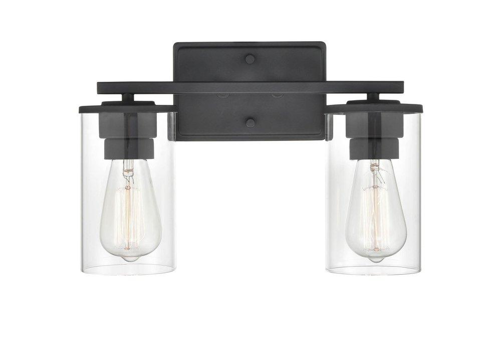 2-Light Vanity Fixture in Matte Black 