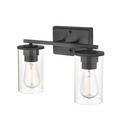 2-Light Vanity Fixture in Matte Black 