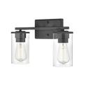 2-Light Vanity Fixture in Matte Black 