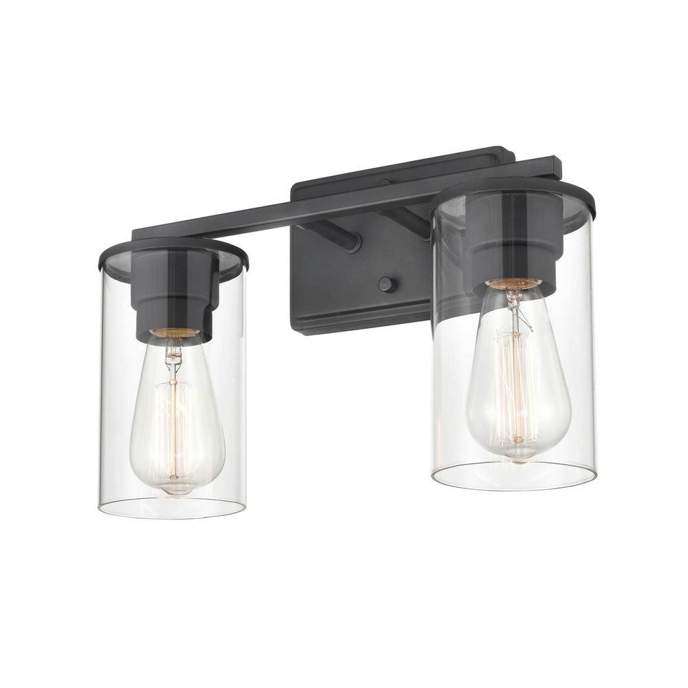 2-Light Vanity Fixture in Matte Black 