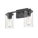 2-Light Vanity Fixture in Matte Black 