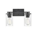 2-Light Vanity Fixture in Matte Black 