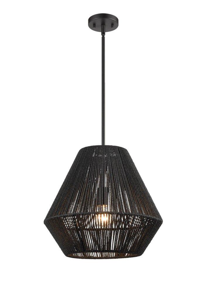 1-Light Pendant Light in Matte Black 
