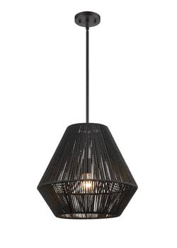 1-Light Pendant Light in Matte Black