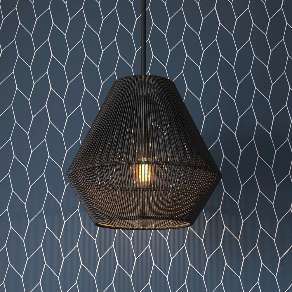 1-Light Pendant Light in Matte Black 