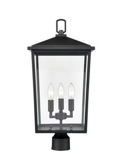 3-Light Outdoor Post Lantern in Powder Coated Black