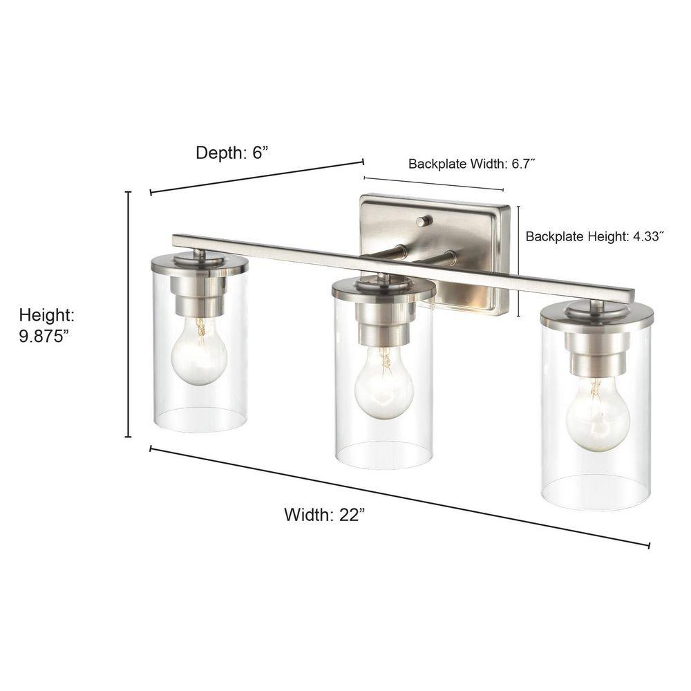 3-Light Vanity Fixture in Chrome 