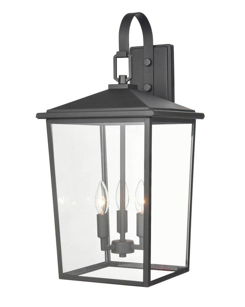 3-Light Outdoor Wall Sconce in Powder Coated Black 
