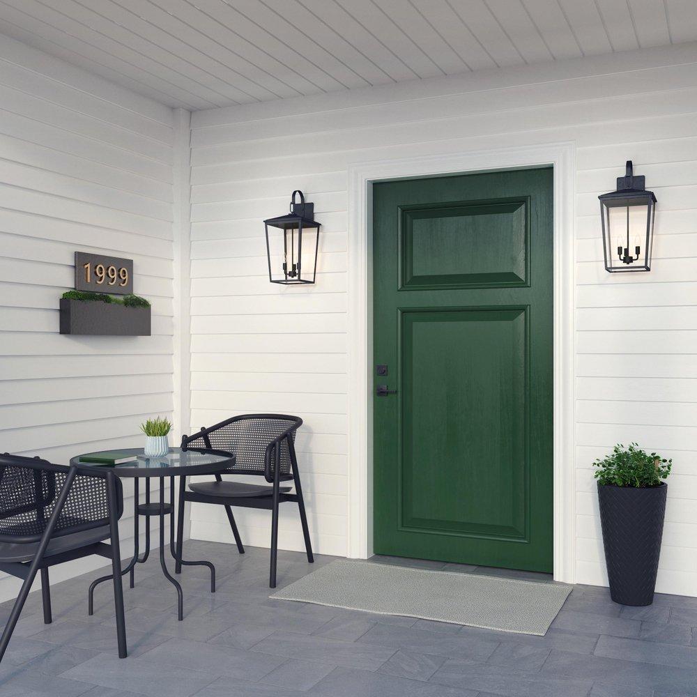 3-Light Outdoor Wall Sconce in Powder Coated Black 