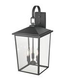 3-Light Outdoor Wall Sconce in Powder Coated Black 