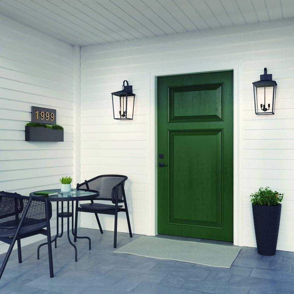 3-Light Outdoor Wall Sconce in Powder Coated Black 