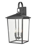 3-Light 24 in. Tall Outdoor Wall Sconce in Powder Coat Black