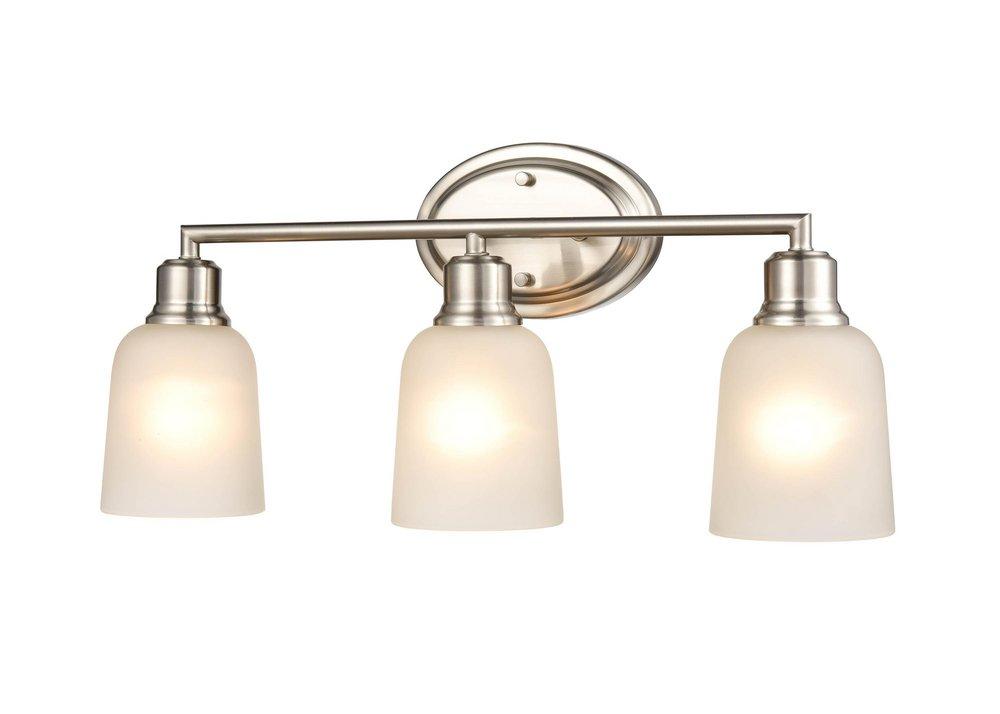 3-Light Vanity Fixture in Brushed Nickel 